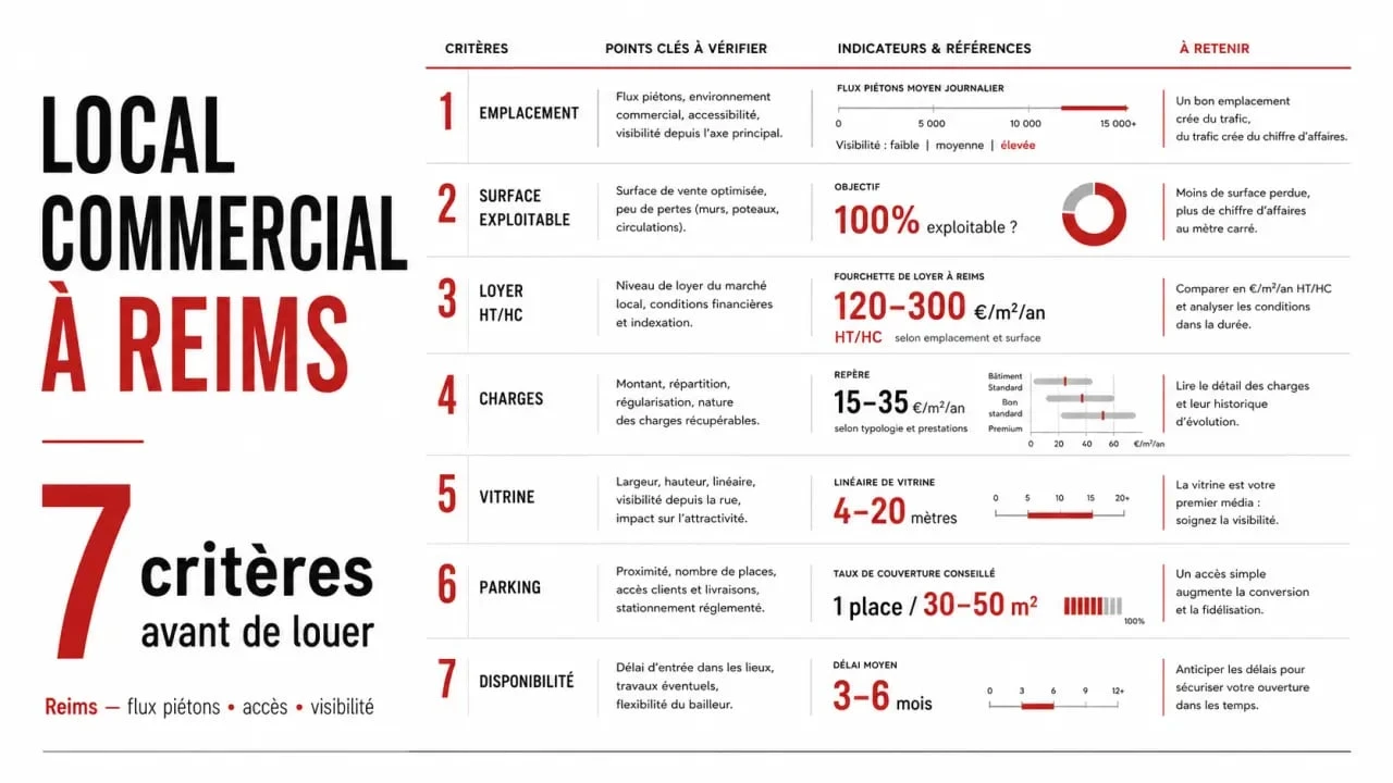 Local commercial Reims : critères clés à comparer avant de louer
