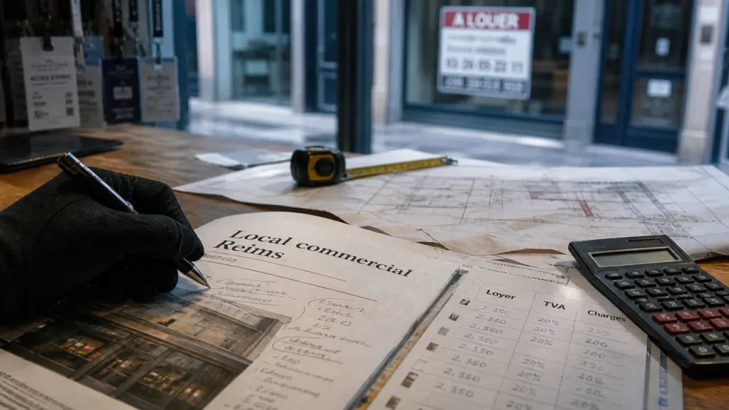 Local commercial Reims : comparer surface et loyer HT/HC avant de visiter