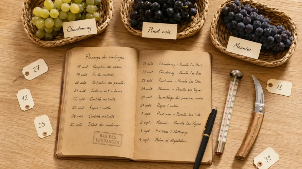 Dates vendanges Champagne 2025 du 18 août au 4 septembre