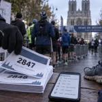 Reims Champagne Run : retrait de dossards à Reims, photo course