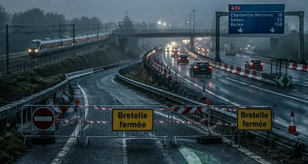 A34 : fermeture de la bretelle de La Francheville jusqu'au 4 novembre