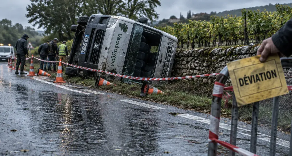 À Pierry, un minibus de vendangeurs se renverse : 11 blessés légers