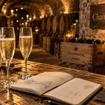 Champagne day reims : cave de Champagne, verres de brut à bulles fines