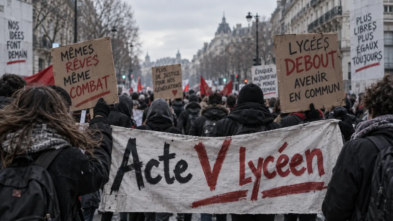 Un millier de manifestants défilent à Reims pour l’acte V lycéen