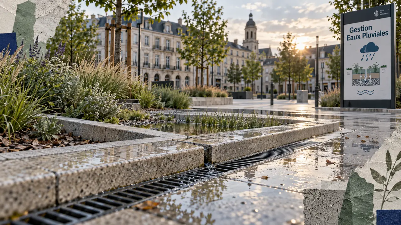 À Reims, la place du Chapitre aménagée pour réduire le risque d’inondation