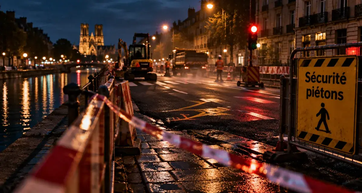 Travaux nocturnes en cours sur le boulevard Paul-Doumer à Reims
