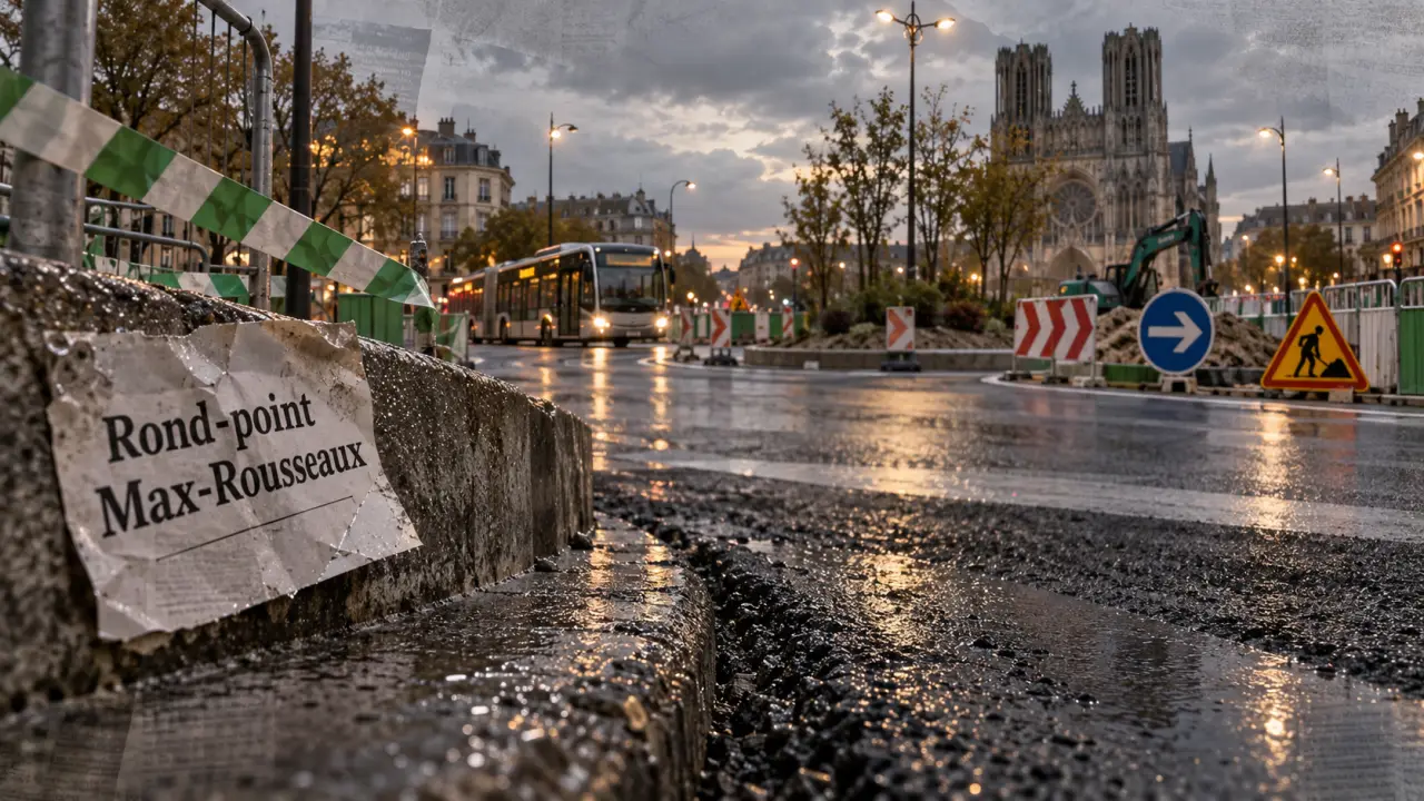Reims : début des travaux au rond-point Max-Rousseaux pour la ligne O1