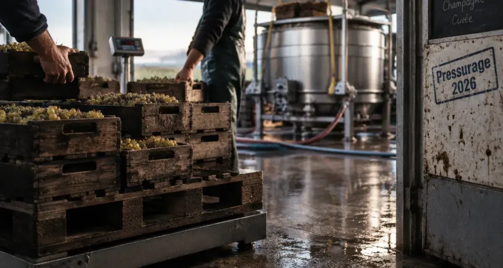 Vendanges en Champagne : des raisins plus petits changent le pressurage